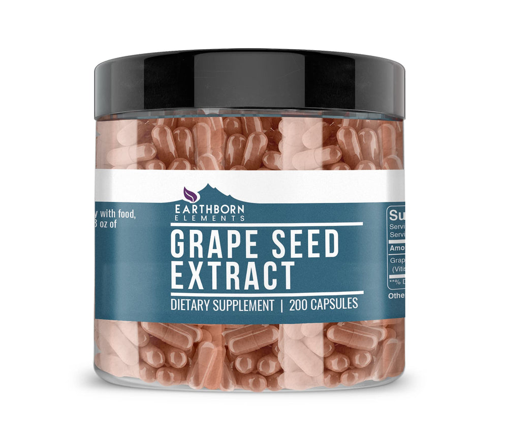 Earthborn Elements Grape Seed Extract bottle with 200 capsules
