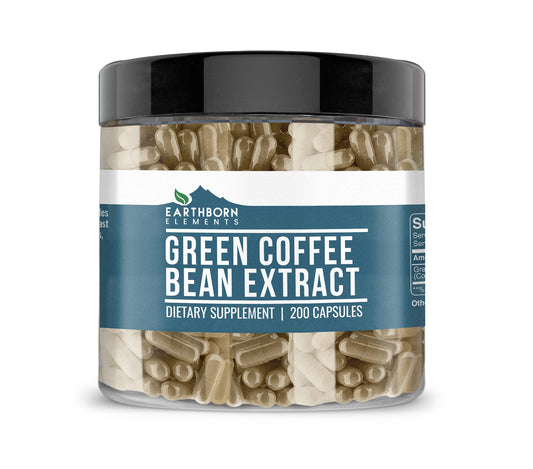 Earthborn Elements Green Coffee Bean Extract Capsules bottle on white background