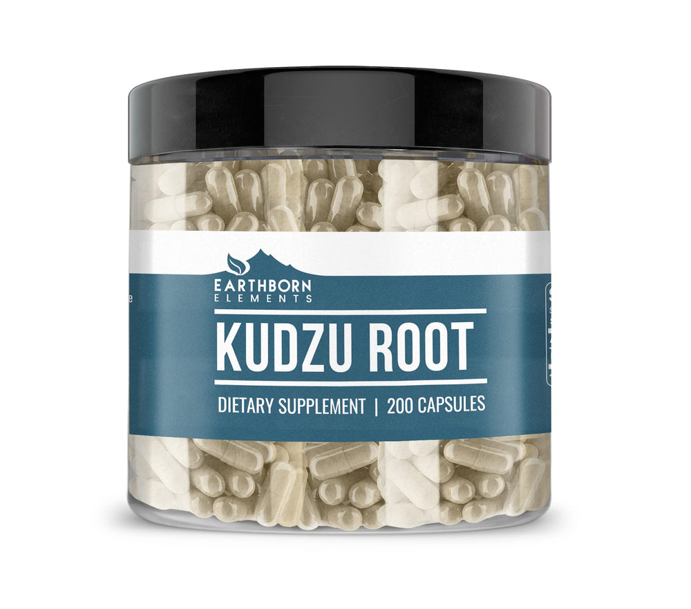 Front view of Earthborn Elements Kudzu Root 200 capsules bottle