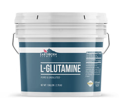 Earthborn Elements L-Glutamine powder in a resealable 1-gallon bucket