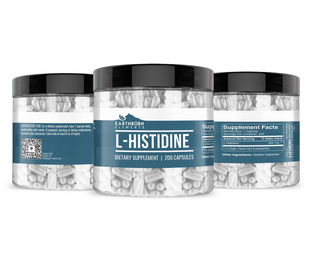 Close-up of L-Histidine capsules