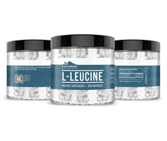 Close-up of Earthborn Elements L-Leucine 200 Capsules bottle label