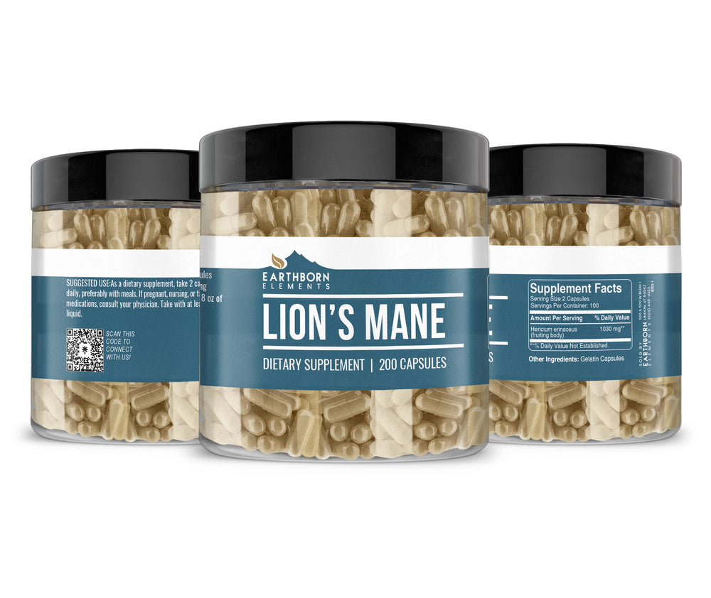 Hericium erinaceus ingredient (Lion’s Mane) detail for Earthborn Elements