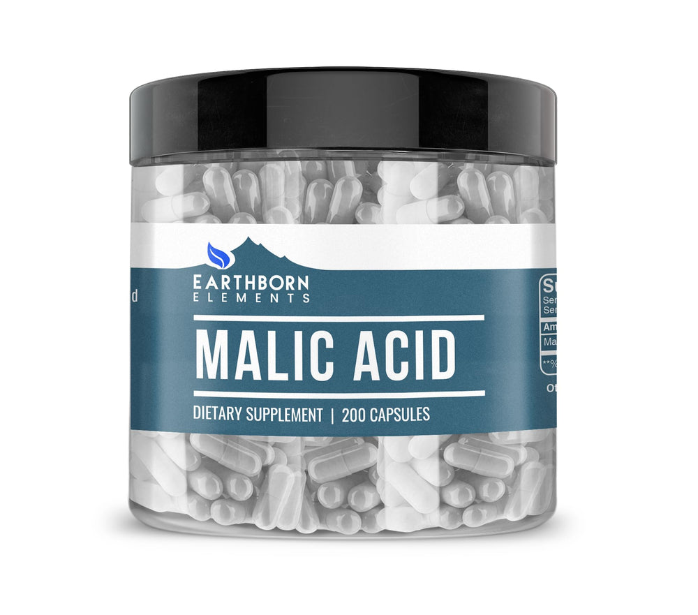 Earthborn Elements Malic Acid bottle with 200 capsules