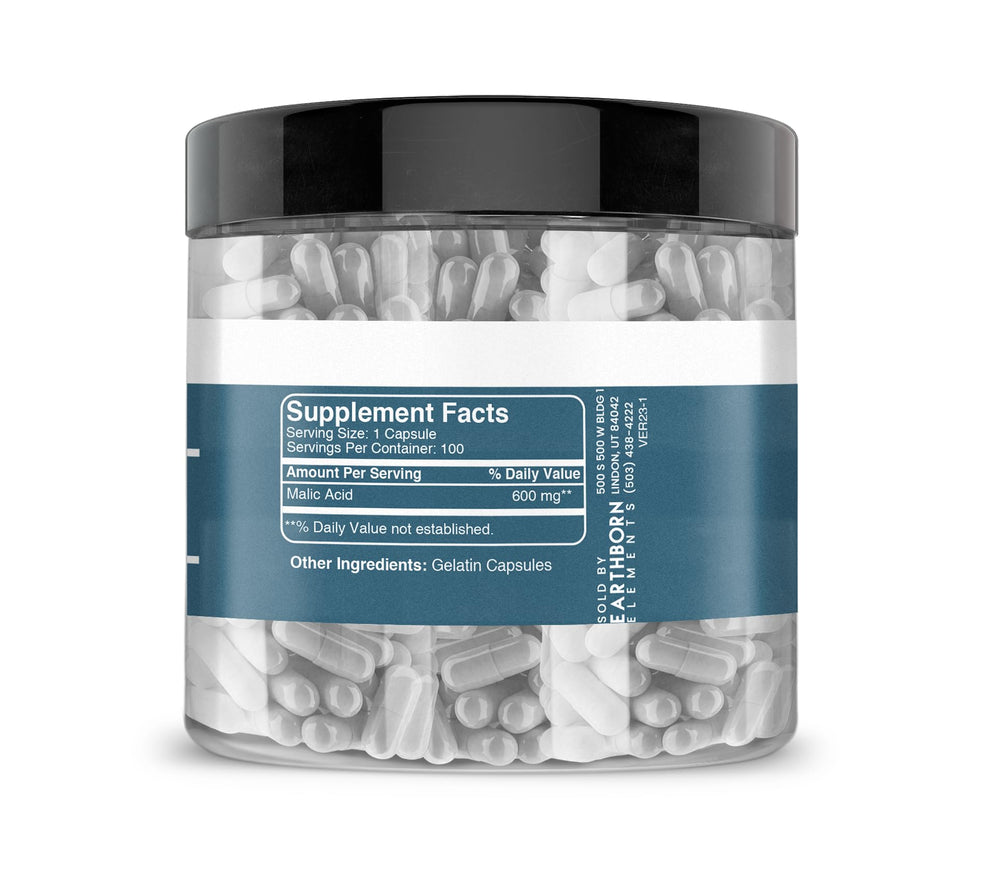 USA-encapsulated malic acid dietary supplement