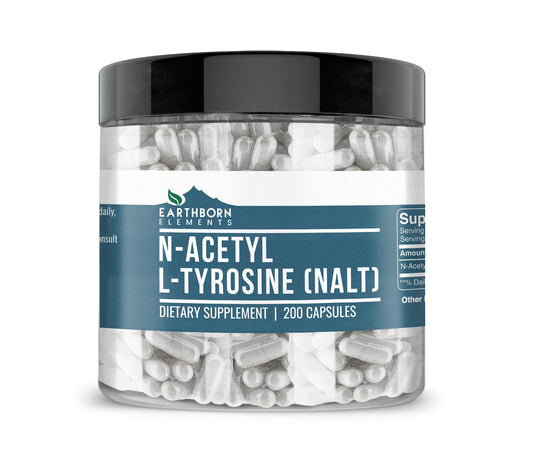 Earthborn Elements N-Acetyl L-Tyrosine bottle and label