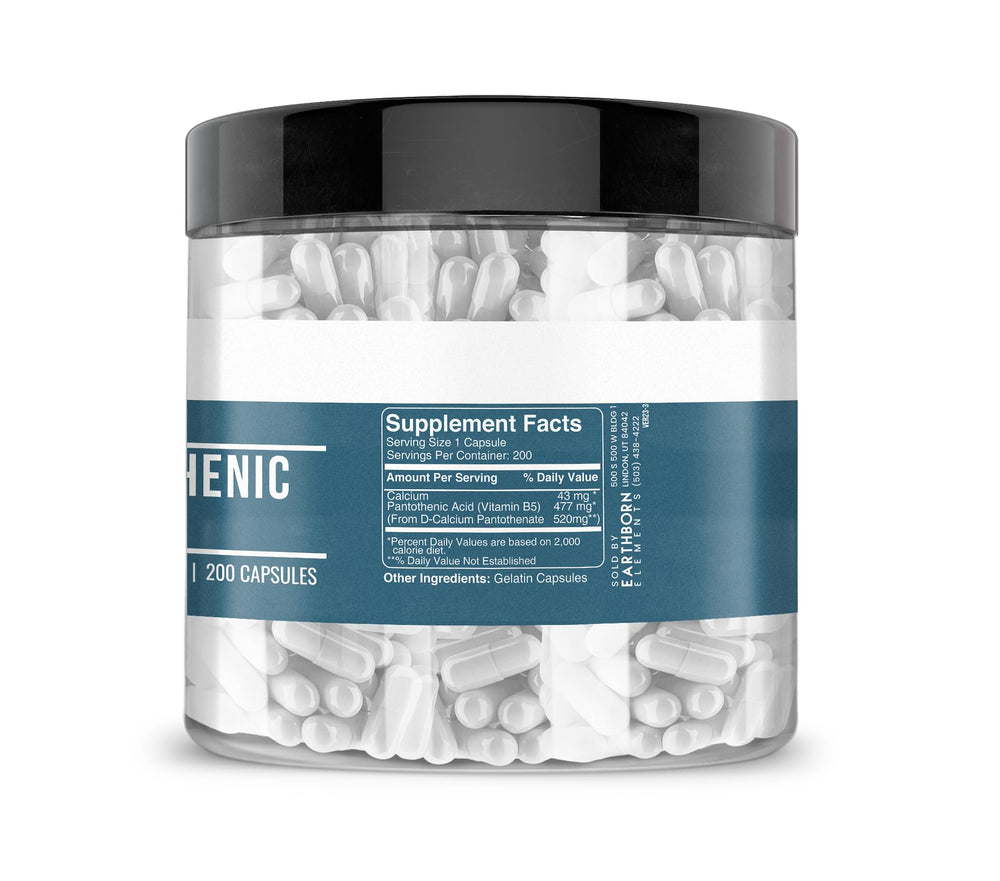 Pure and undiluted Pantothenic Acid capsules - no additives
