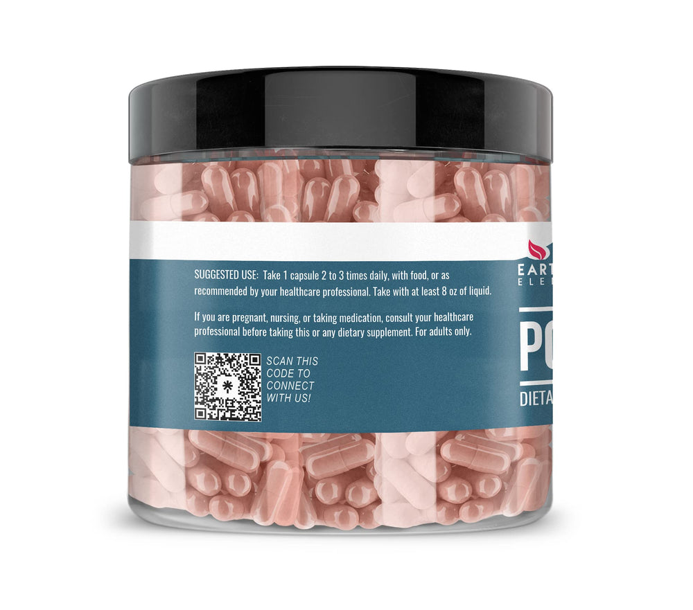 Pomegranate fruit and capsules arranged for Earthborn Elements