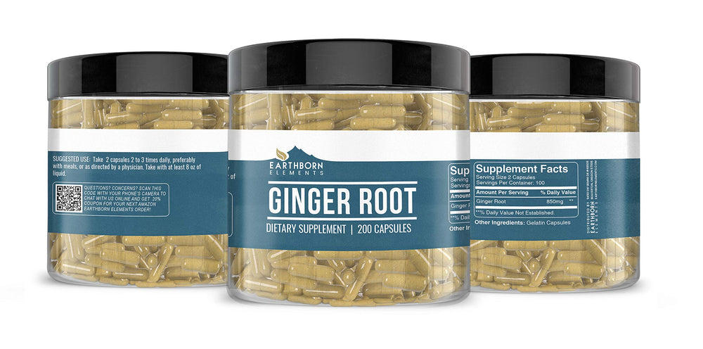 Ginger Root capsules encapsulated in USA