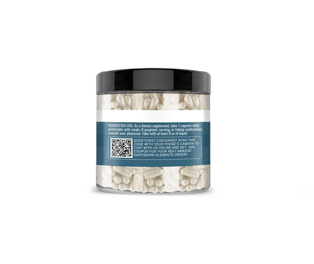 Vitamin C 200 capsules label for Earthborn Elements