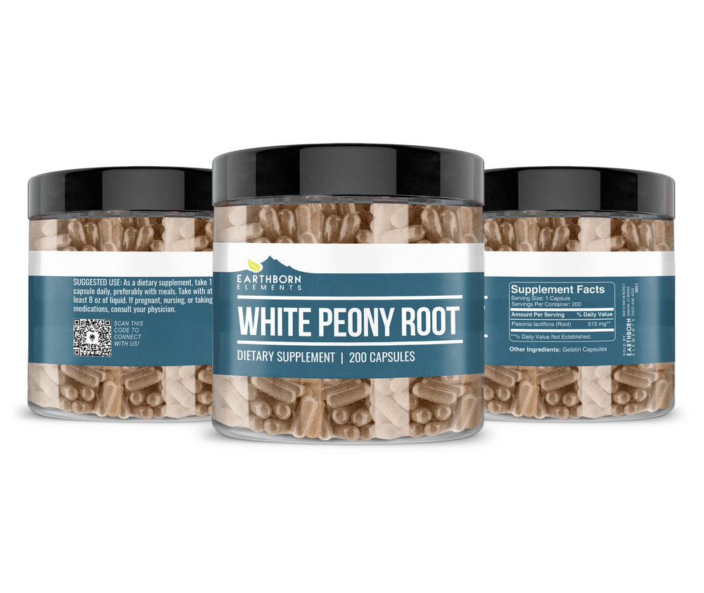 Capsules encapsulated in USA for Earthborn Elements White Peony Root