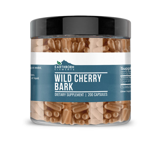 Earthborn Elements Wild Cherry Bark Capsules bottle label