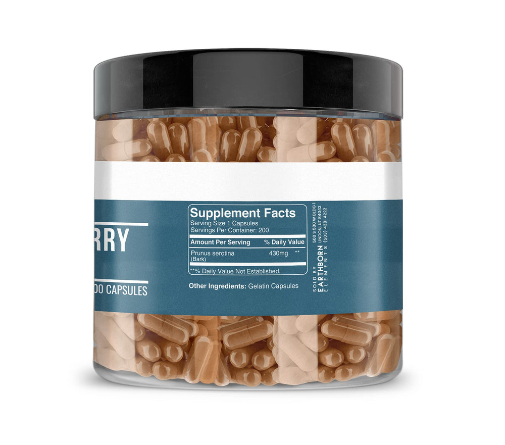 Pure undiluted Wild Cherry Bark capsules product shot