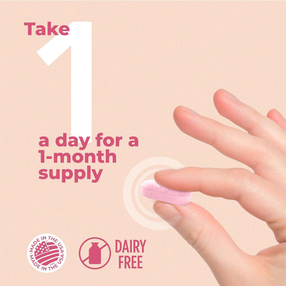 One-month supply visual with calendar and tablet