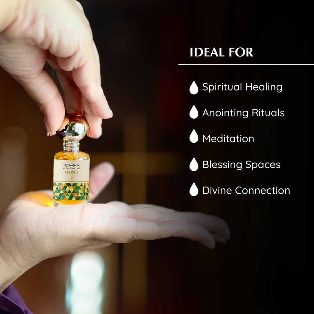 Earthy smoky and sweet aroma of Myrrh Anointing Oil