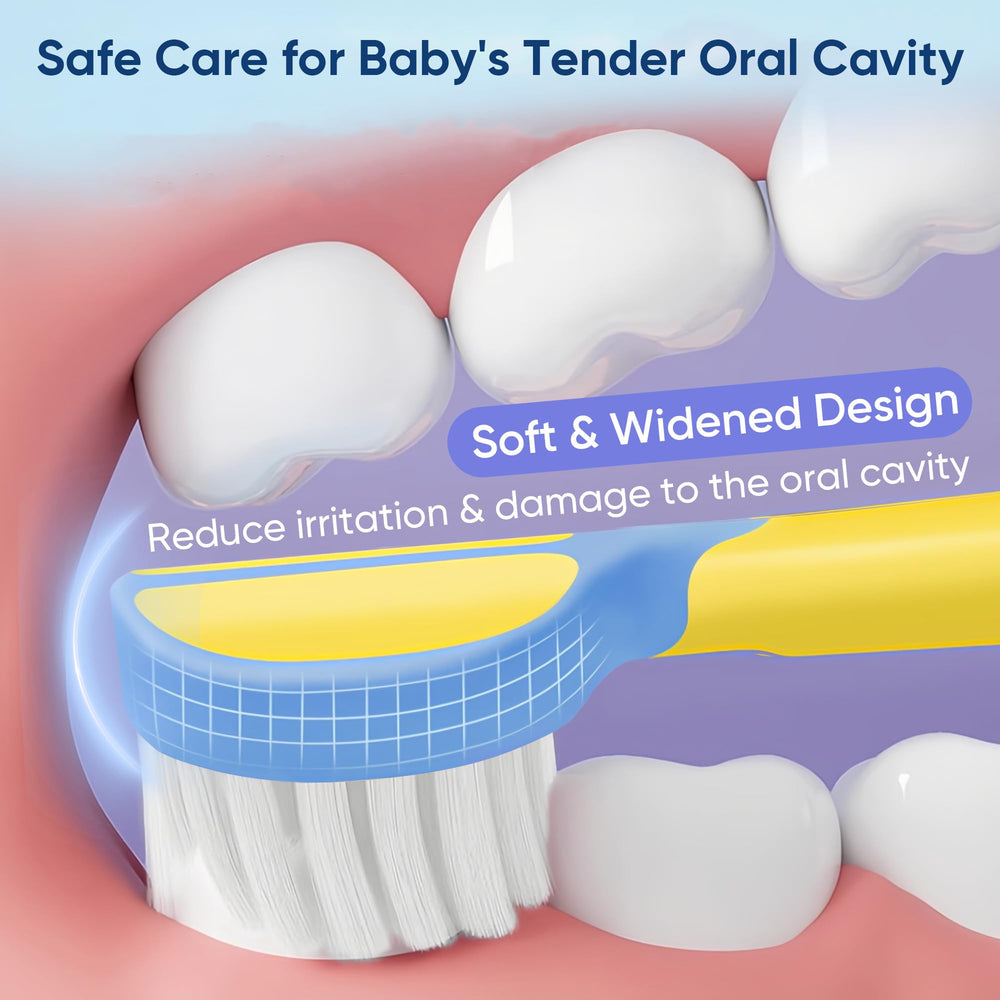 Ultra-soft bristles on toddler toothbrush