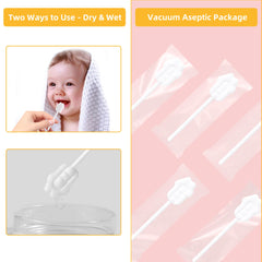 Soft finger toothbrush included for 0-36 months