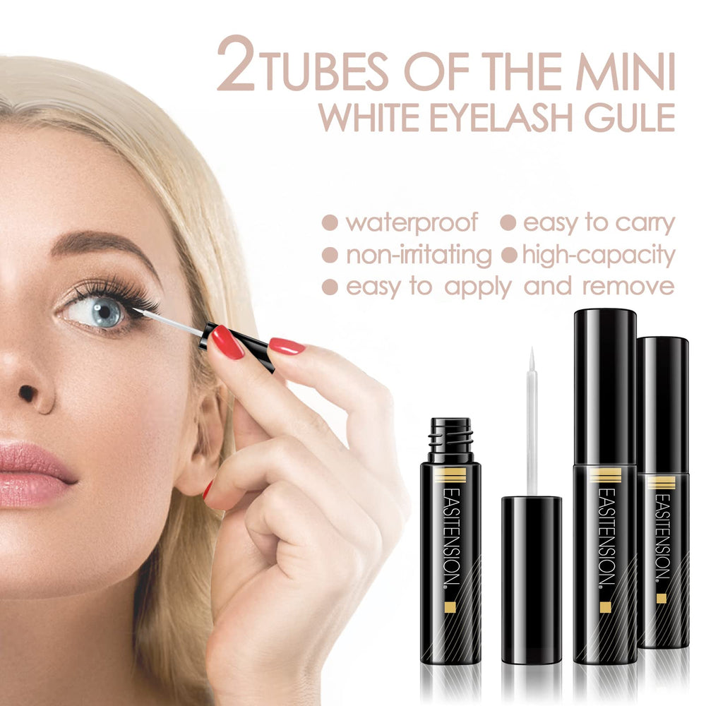 EASITENSION eyelash glue tube with low irritation for secure wear.