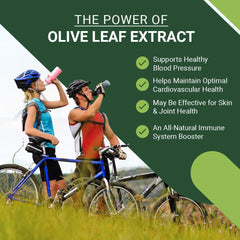 Close-up of olive leaf extract capsules