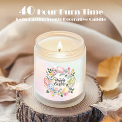 Frosted white jar with hand-drawn rabbit pattern label