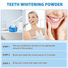 Easy application steps for whitening powder on toothbrush