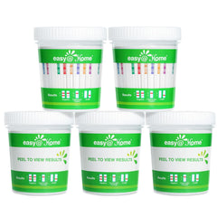 Front view of Easy@Home drug test cup and kit