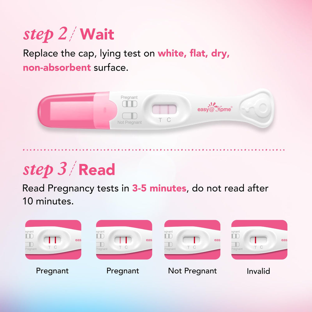 Box of Easy@Home pregnancy test sticks with branding