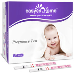 Front view of Easy@Home 50-pack pregnancy test strips EZW1-S:50
