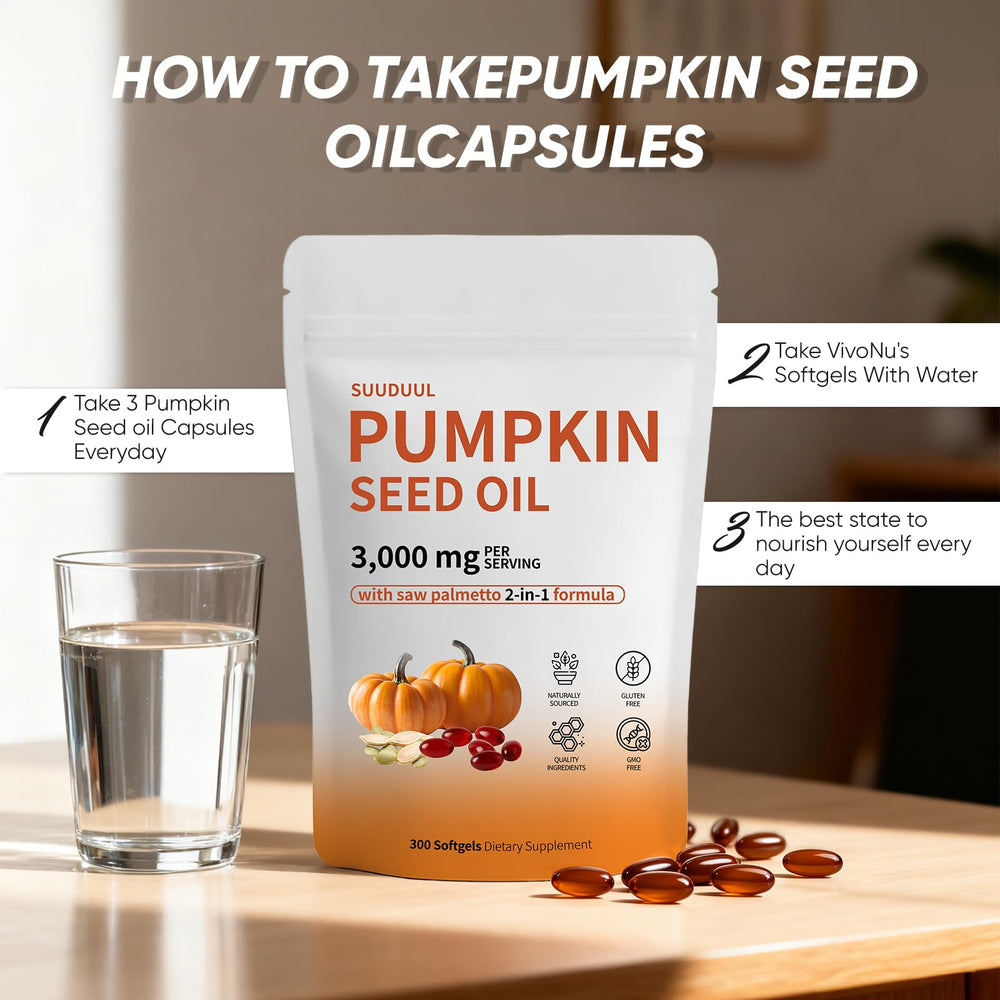 Easy-to-swallow pumpkin seed oil softgels