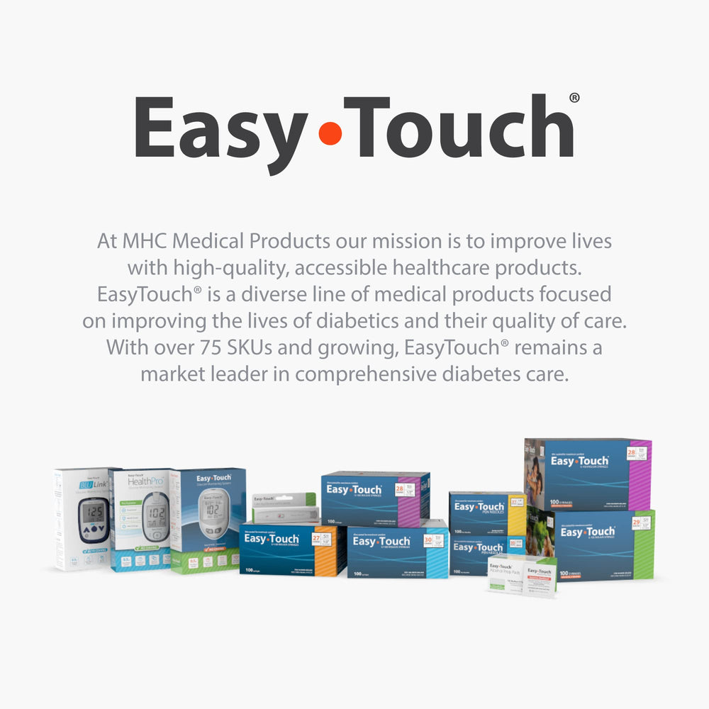 Easy Touch glucose test strips 100-count box provides a steady supply for routine checks.