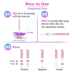 Close-up of ovulation test dye line comparison