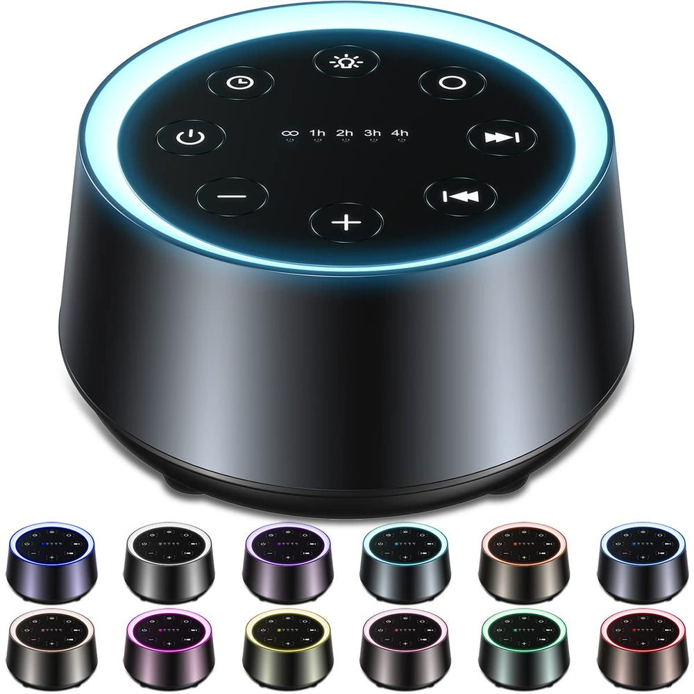 EasyHome Sleep Sound Machine front view with controls for quick bedtime setup.
