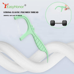 2-in-1 floss pick and toothpick function