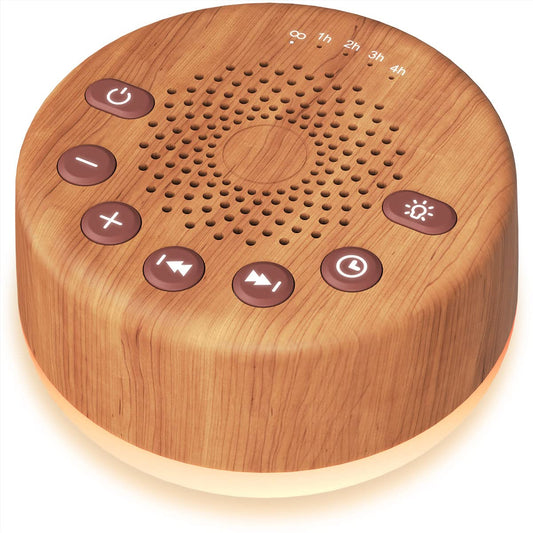 Easysleep white noise machine front view for easy bedside setup