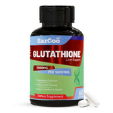 Front view of EAZGOO Glutathione 1000mg bottle