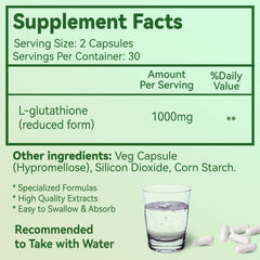 Close-up of EAZGOO Glutathione 1000mg capsules