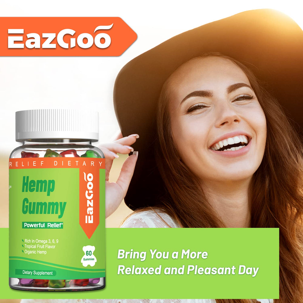 Close-up of EAZGOO hemp gummies