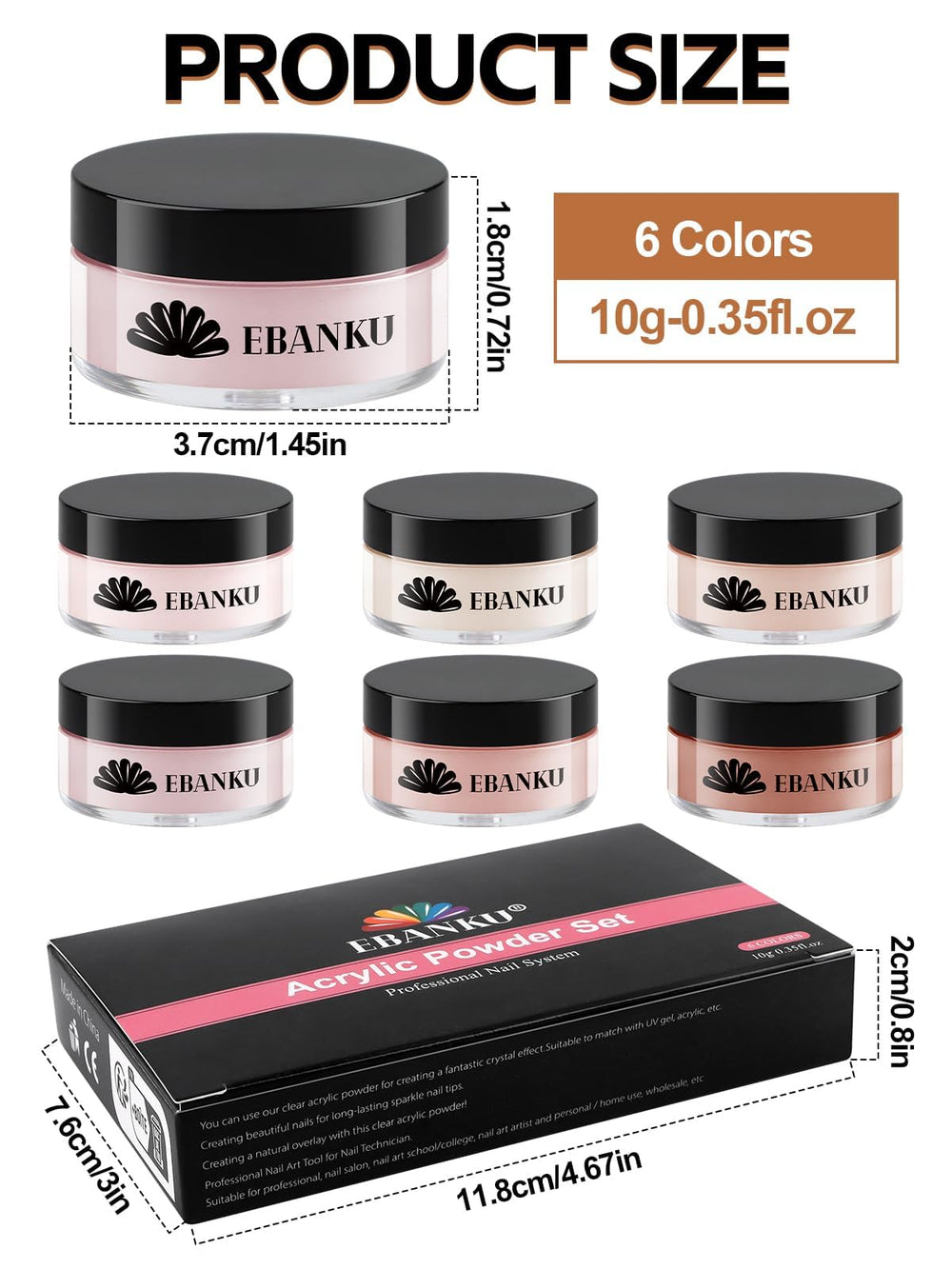 EBANKU air-dry acrylic powder demonstrates lamp-free curing for quick, safe home manicures.
