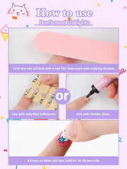 EBANKU 5g nail builder glue included for secure adhesion.