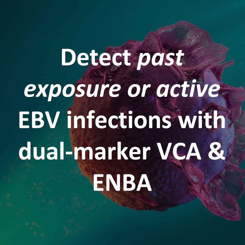 EBV at-home test kit packaging and components