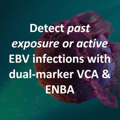 EBV at-home test kit packaging and components
