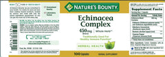 Packaging for Nature's Bounty Echinacea Complex herbal supplement