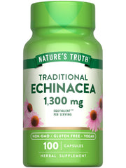 Nature's Truth Echinacea Extract Capsules bottle - 100 count, 1300 mg per serving, non-GMO, gluten free