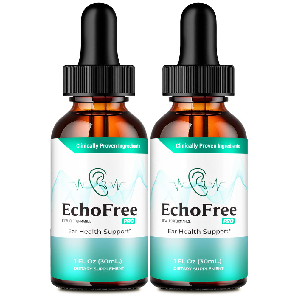 Front view of Echo Free Tinnitus Drops bottle