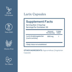Eclectic Institute Larix capsules displayed for product showcase