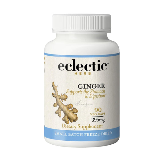Eclectic Institute raw ginger freeze-dried 90-count bottle
