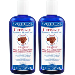 Eco-Dent Cinnamon Mouthwash bottle showing alcohol-free formula