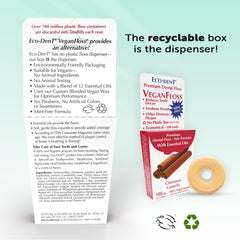Close-up of Eco-Dent VeganFloss cinnamon flavor wax