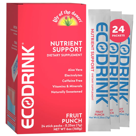 Eco Drink Fruit Punch Packets by Lily of The Desert – packaging