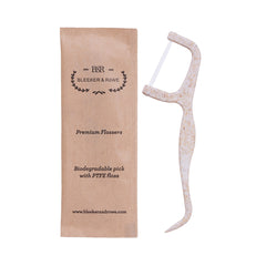 Eco-friendly double-line floss picks close-up